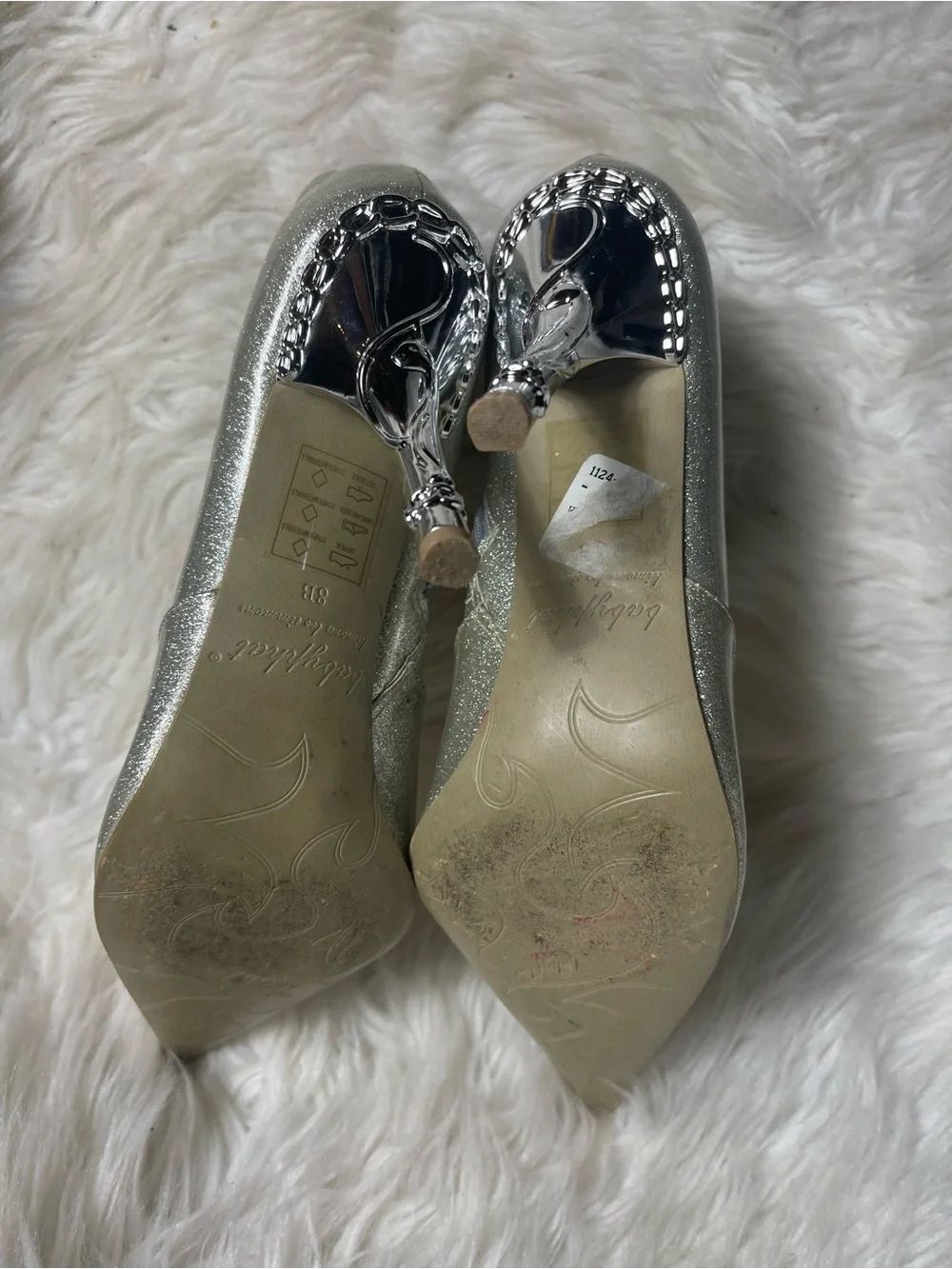 Baby Phat Silver Glitter Pointed Ankle Booties - Picture 9 of 10